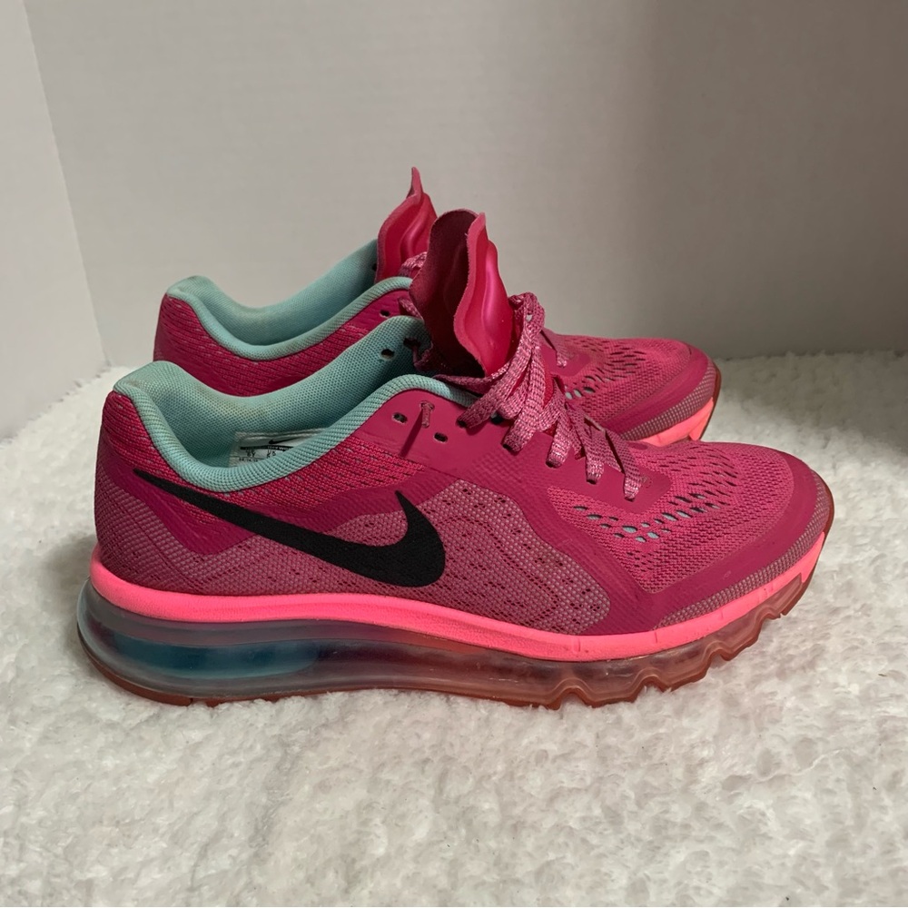 Nike Air Max 2013 GS Athletic Shoes Vivid Pink Black Blue 631331-600 Size 6Y